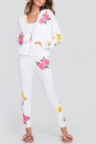  White Floral Sweatpants