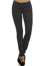  Reptile-embossed Coated Jeans