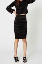  Satin Ruched Skirt