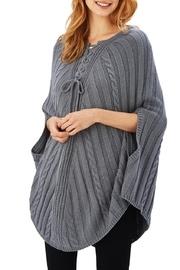  Grey Ribbed Poncho