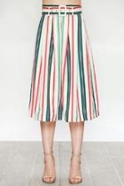  Striped Belted Skirt