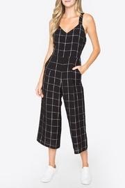  Check-print Jumpsuit, Black