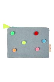  Chambray Pompom Pouch