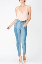  Color-block Skinny Denim