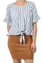  Denim Striped Top
