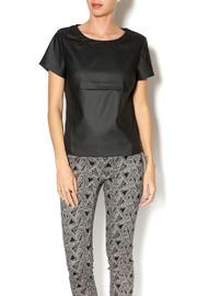  Short Sleeve Leather Top