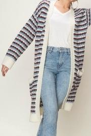  Long-line Woven Cardigan