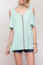  Cold Shoulder Tunic Top