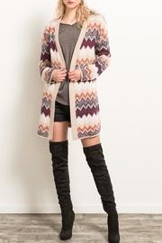  Chevron Open Cardigan