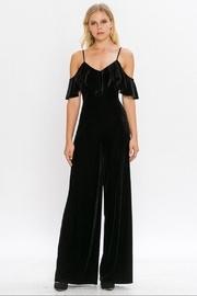  Velvet Cold-shoulder Jumpsuit