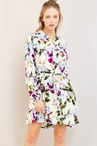  Off-white Floral Shirtdress