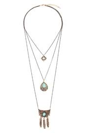  Flower Teardrop Turquoise Pendent-layer-necklace