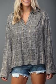  Neutral Plaid Top