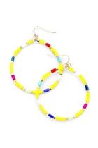  Yellow Beaded Hoops