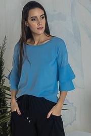  Olivia 3/4 Tiered Bell Slv Knit Top