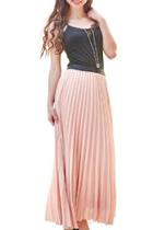  Pleated Long Skirt