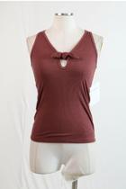  Knotted Bow Front Ribbed Tank
