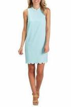  Turq Scallop Shift Dress