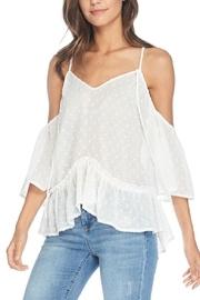  Dot Cold-shoulder Top
