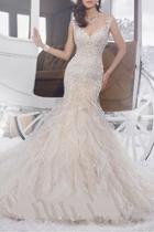  Ruffled Tulle Bridal Dress