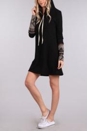  Printed Sleeve Extra Long Hoodie