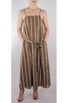  Olive Striped Midi-dress