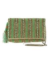  'stripe-it-green Clutch
