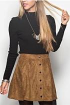  Suede Snap Skirt