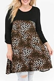  Leopard Color Block Top