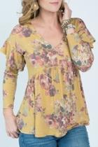  Ivy Jane Mustard Yellow Floral Top