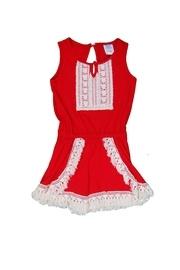  Red Fringe Romper