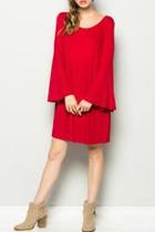 Red Belle Sleeve Dress