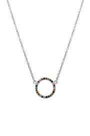  Rainbow Silver Circle-necklace