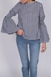  Gingham Bell Sleeve Top