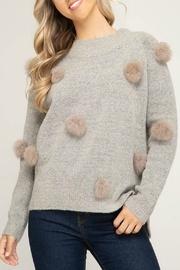  Fur Pom Sweater