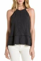 Stitched Halter Black Top
