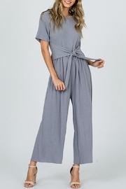  Grey Waist-tie Jumpsuit