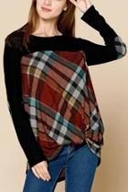 Plaid Knotted Tunic