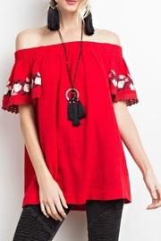 Off-shoulder Embroidered Tunic