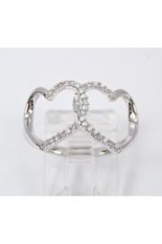  White Gold Diamond Heart Cluster Cocktail Ring Size 7 Best Friend Gift F-vs Free Sizing
