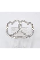  White Gold Diamond Heart Cluster Cocktail Ring Size 7 Best Friend Gift F-vs Free Sizing