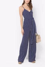  Striped Tie Waist Jumpsuit