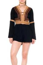  Ethnic Embroidered Romper