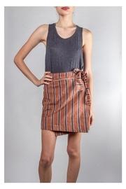  Striped Wrap Mini-skirt