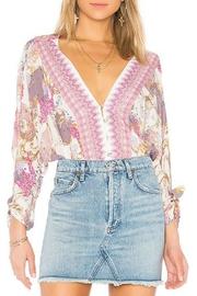  Patterned Button-front Blouse