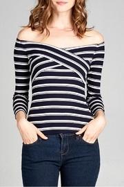  Off-shoulder Striped Top
