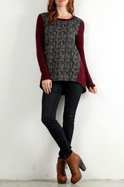  Burgundy Printed Top