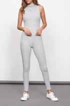  Grey Ribbed Leggings