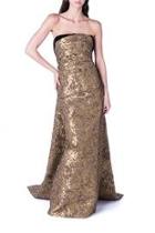  Gold Strapless Gown