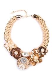 Weaved Floral Bib Necklace